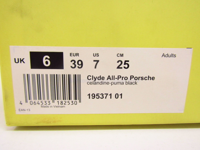 PUMA プーマ Clyde ALL-PRO PORSHE Yellow/Black ポルシェ 911 限定カラー SIZE:25.0cm  ☆SH5948 - www.concejomunicipalchia.gov.co
