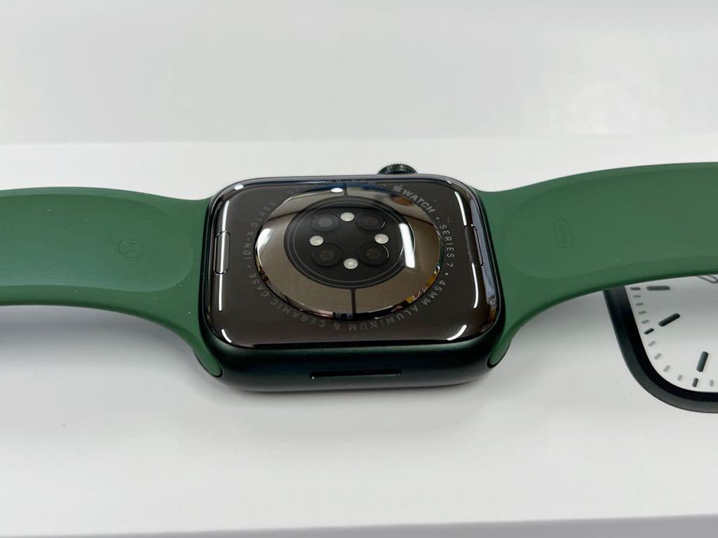 ☆即決 美品 Apple Watch series7 45mm グリーンアルミニウム 緑 アップルウォッチ GPSモデル シリーズ7 バッテリー100  クローバースポーツ