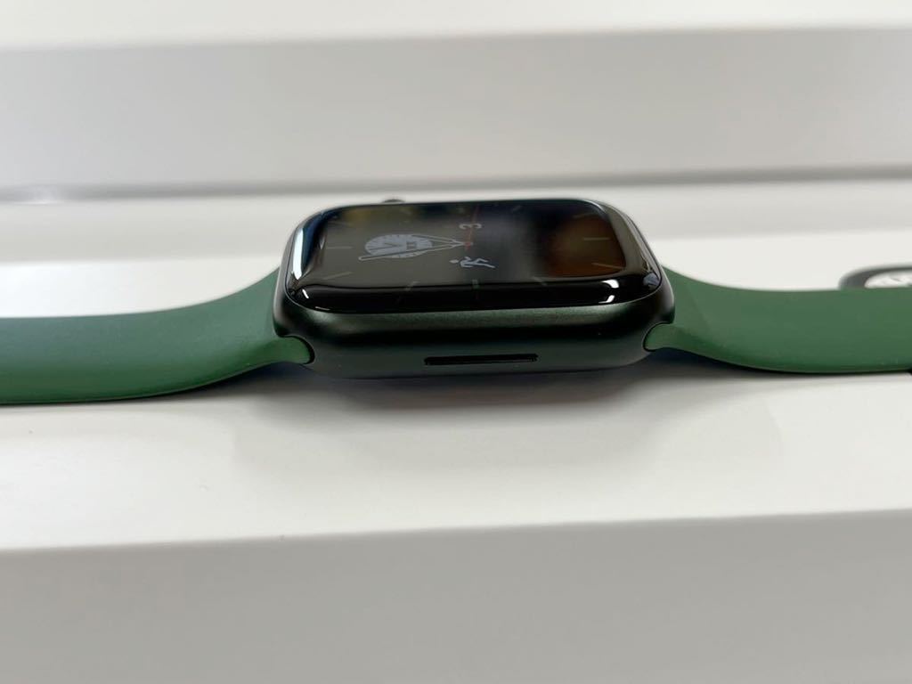 ☆即決 美品 Apple Watch series7 45mm グリーンアルミニウム 緑 アップルウォッチ GPSモデル シリーズ7 バッテリー100 クローバースポーツ