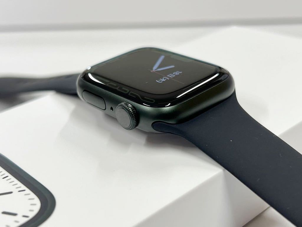 ☆即決 ほぼ新品 Apple Watch series7 41mm グリーンアルミニウム 緑 アップルウォッチ GPSモデル シリーズ7  バッテリー100% レザーリンク