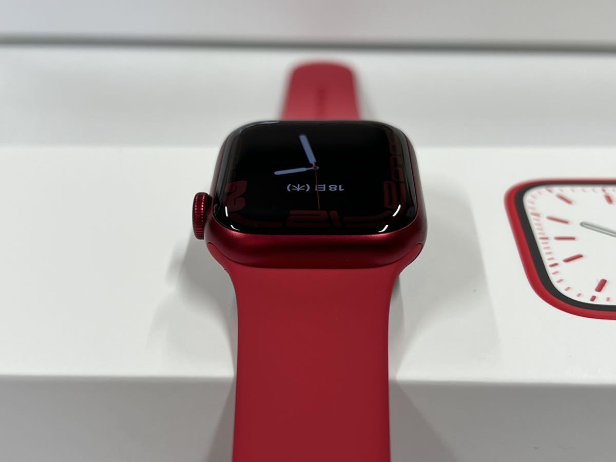 即決 ほぼ新品 Apple Watch series7 41mm レッドアルミニウム 赤 プロダクトレッド アップルウォッチ GPSモデル シリーズ7  200