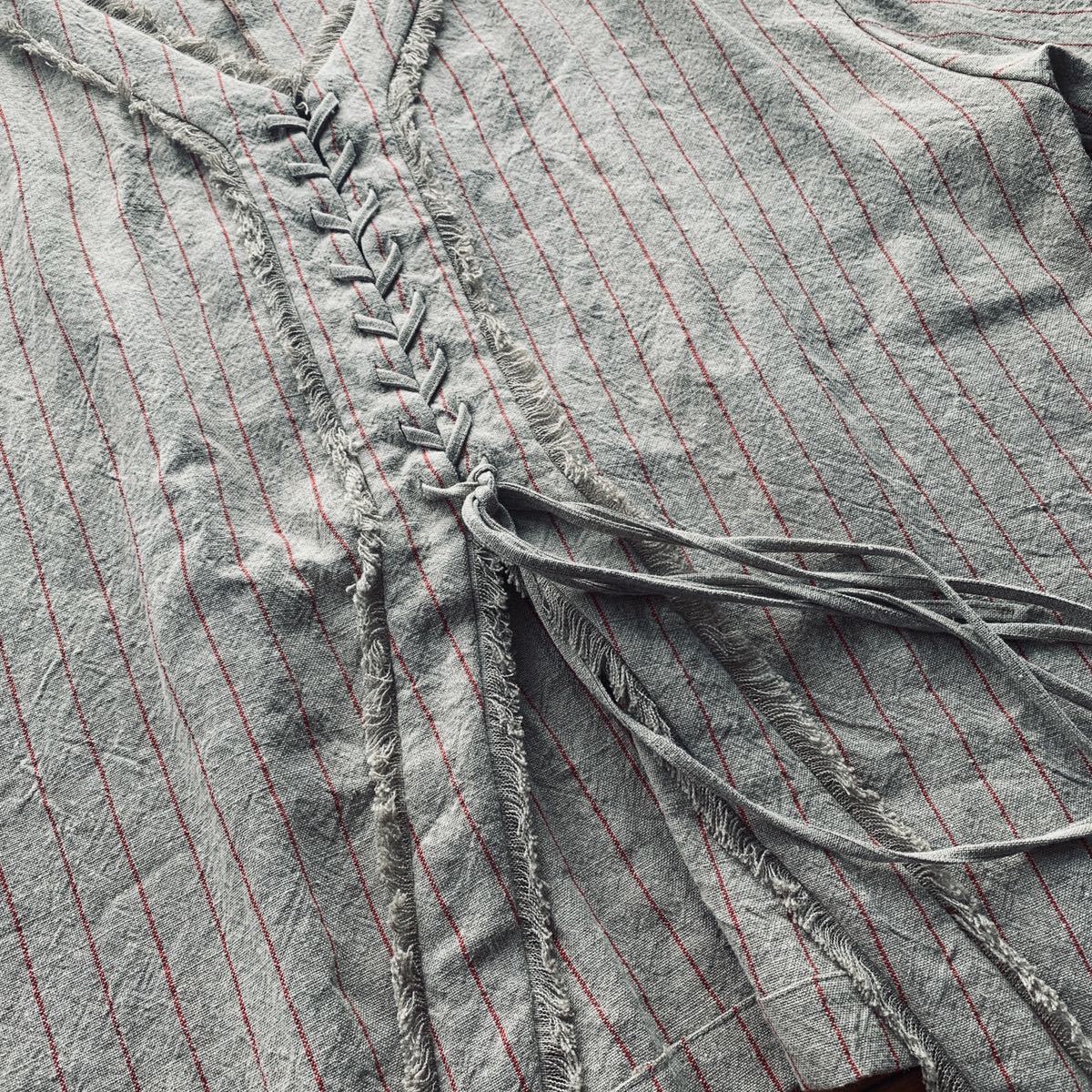 ゆったり柔らか Jonnlynx Lace Up Shirt リネンシャツ ジョンリンクス