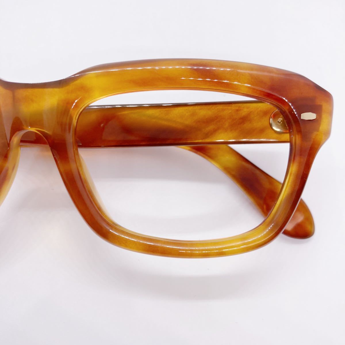 本鼈甲 18K 18金 80年代 メガネ ウェリントン デッドストック ヴィンテージ 日本製 国産 クラウンパント Vintage 眼鏡 フレーム フランス_画像2