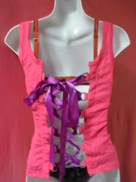 USED JSG tops size approximately M rank pink / purple color 