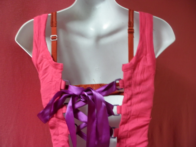 USED JSG tops size approximately M rank pink / purple color 