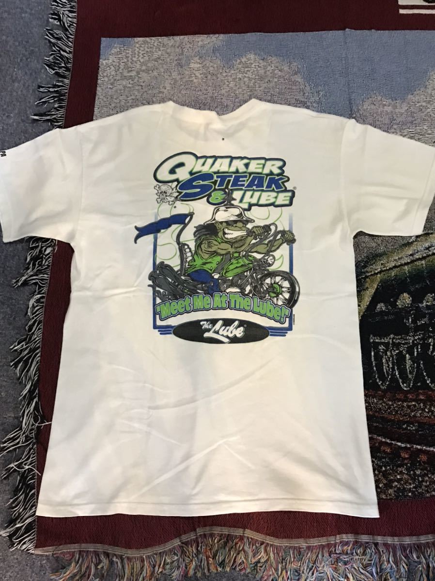 Quaker Steak&Lube プリントTシャツ Tシャツ オイル　交換　整備　アメリカ　ビンテージ_画像2