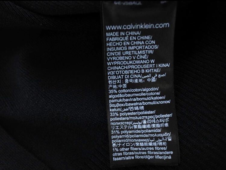 美品 Calvin Klein カルバンクライン JEANS ジーンズ ロゴ バックジップ ハイネック ニット セーター Sサイズ 黒色 ブラック レディース_画像6