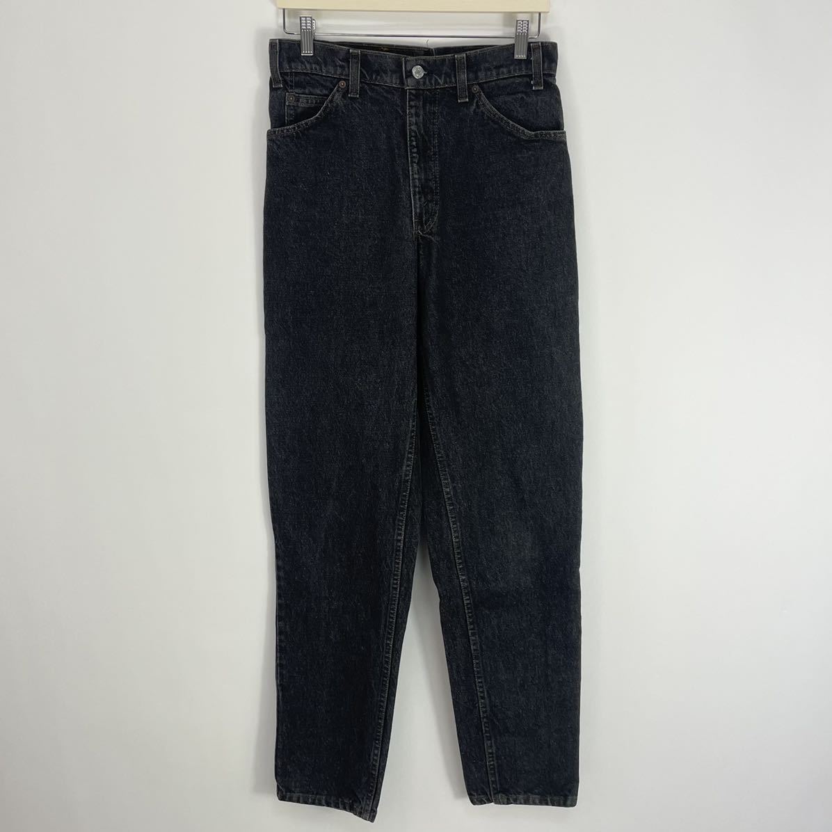 量は 【90s USA製 Levi's 550 先染めブラック ジーンズ デニムパンツ