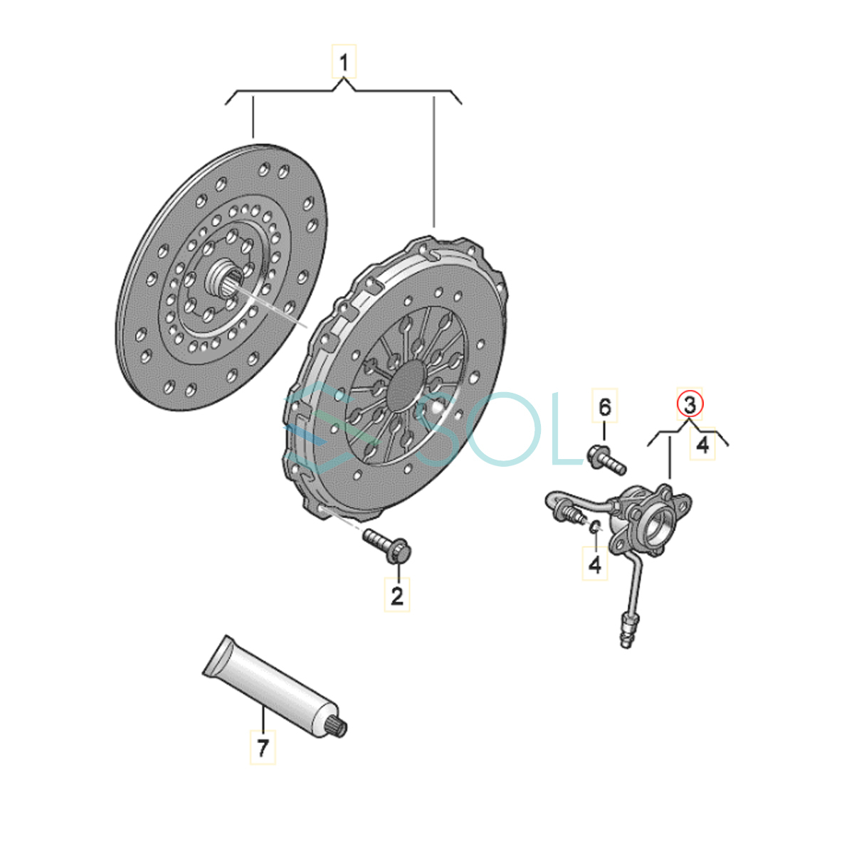  Audi A1(8X1 8XK 8XA 8XF) A3(8L1 8P1 8PA) Q3(8EB 8UG) TT(8J3 8N3 8N9 8J9) clutch release bearing 0A5141671 0A5141671A