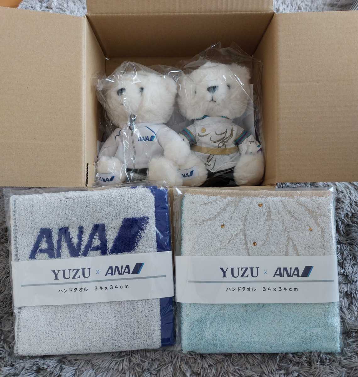 羽生結弦】ANA オリジナル YUZU フライト ベア ハンドタオル 大判