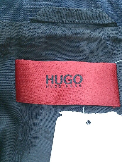 ◇ HUGO BOSS ヒューゴ ボス 総柄 長袖 ジャケット DE FR UK/44 ネイビー メンズ_画像4
