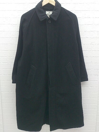 絶妙なデザイン □ メンズ ブラック 42 コート ステンカラー 長袖 ...