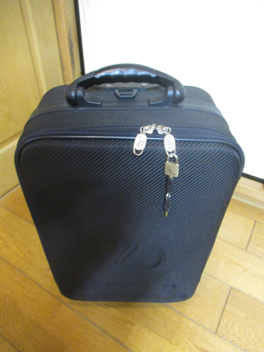 鍵付 De Fanal collection スーツケース キャリーバック 旅行カバン トランク キャスター 1泊 2泊 ブラック コンパクト ファスナー 軽量