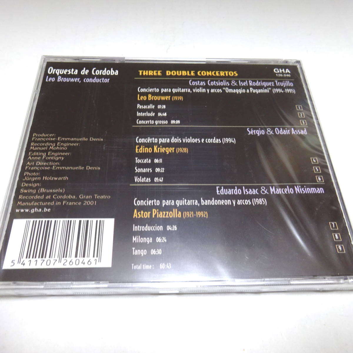 輸入盤/GHA/未開封「Three Double Concerto」Costas Cotsiolis＆Isel Rodriguez Trujillo/アサド兄弟/Isaac & Nisinman_画像2