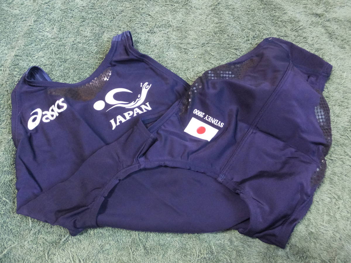 2000年シドニー五輪　日本代表実物支給品　競泳水着P2Dステッカー　ハイレグ asics　アシックス　田中雅美　萩原智子