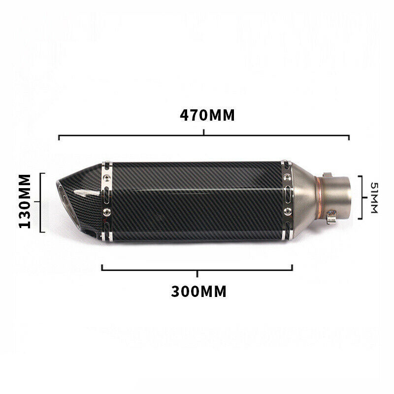 KO Lightning / 470mm カーボンルック フルエキゾースト マフラー / ホンダ CBR400R CB400F 400X 2013- (NC47 / NC47 後期)_画像4