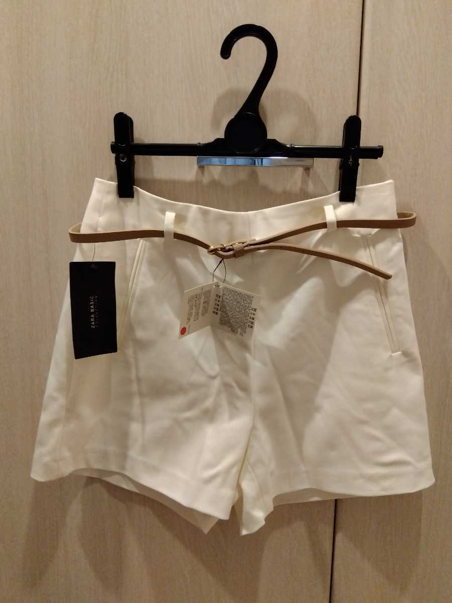 ZARA　BASIC　ベルト付きショートパンツ　未使用タグ付き_画像1