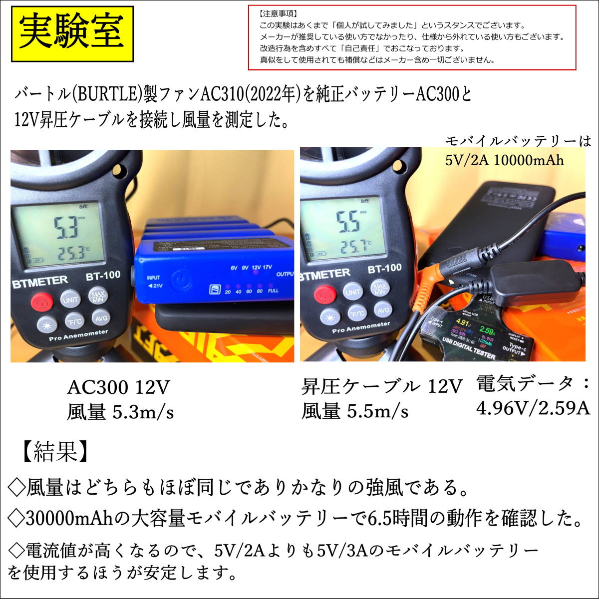 ◇BURTLE バートル新商品AC310(2022年製)空調服ファンを12V昇圧してモバイルバッテリーから給電するDC-USB変換ケーブル 36cm