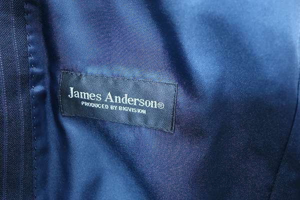 6-0384A/James Anderson 2ストライプチェックシングルスーツ ジェームスアンダーソン セットアップ 上下_画像8