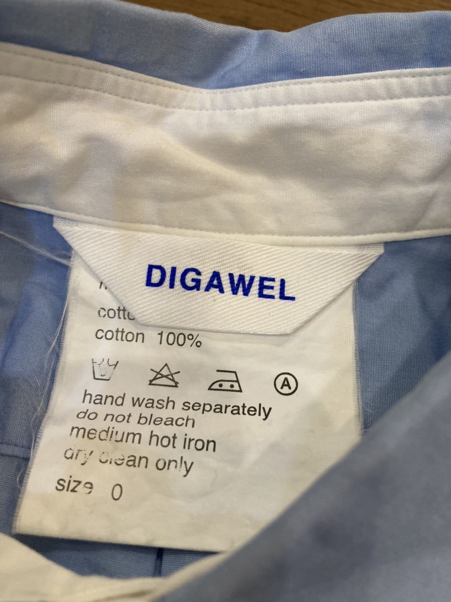 【美品】DIGAWEL 長袖シャツ サイズ0 ディガウェル メンズ ボタンダウンシャツ の画像3