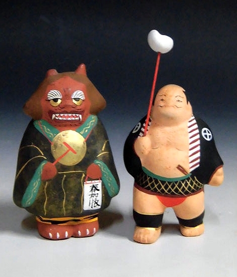 古い大津絵人形十点一組 「 大津繪人形 」 湖南 長等山麗 古い大津絵人形十点一組 「 大津繪人形 」 湖南 長等山麗