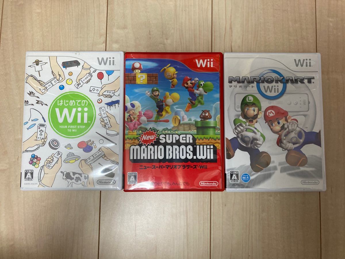 【Wii】 New スーパーマリオブラザーズ マリオカート  はじめてのWiiセット 起動確認済