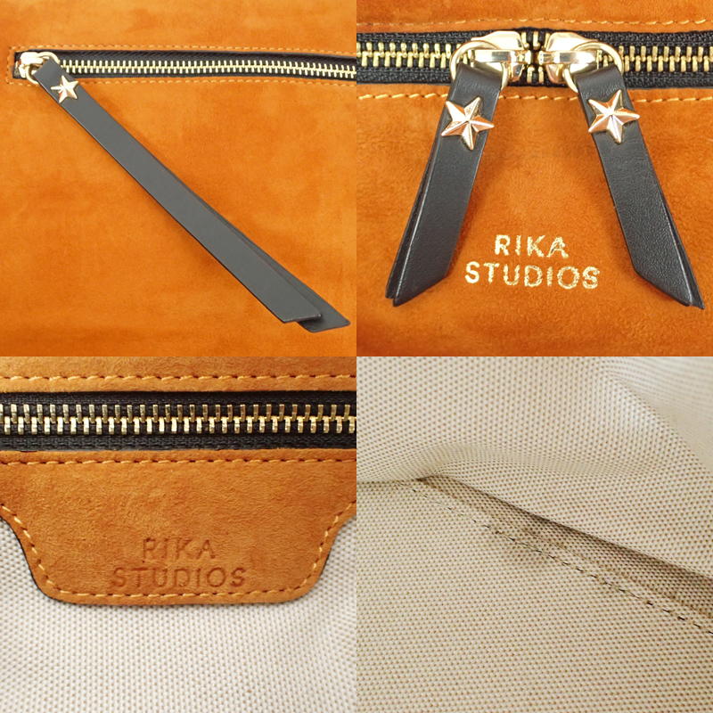 9HB RIKA STUDIOS リカスタジオ 2WAY ハンドバッグ バックスキンレザー ブラウン 保存袋付き Deuxieme ドゥーズィエムの画像10