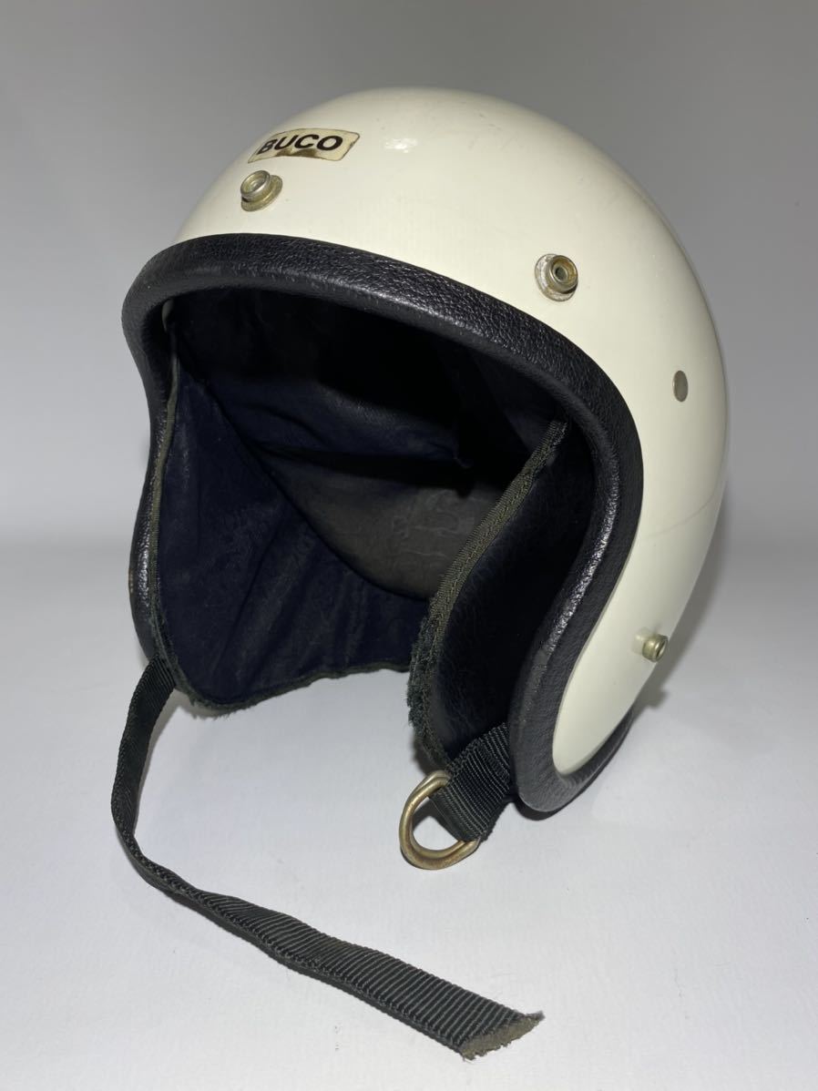 レア Buco ブコ Enduro エンデューロ ホワイト 白 スクエア デカール ビンテージ ヘルメット 60s 70s vintage helmet BELL ベル McHALの画像5