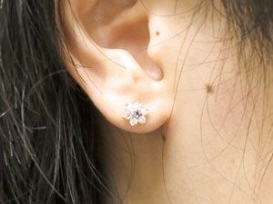 ピアス レディース 片耳ピアス ダイヤモンド ピンクトルマリン