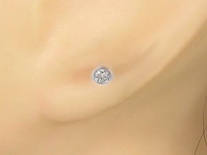 ピアス 18金 メンズ ダイヤモンド ホワイトゴールドk18 18k