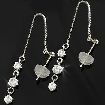 ピアス メンズ プラチナ ダイヤモンド プラチナ ピアス ペア ロング