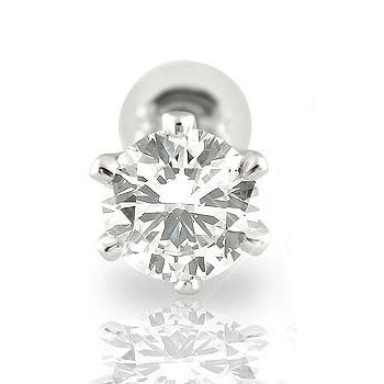 ピアス プラチナ 鑑定書付 片耳ピアス ダイヤモンド ピアス 一粒