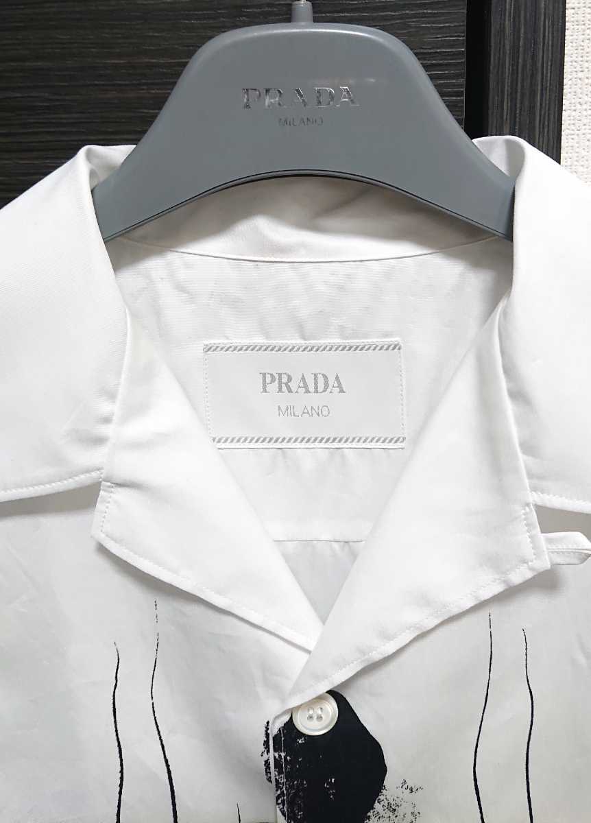 新品 定価14.6万 2022ss PRADA プラダ タトゥー ボーリングシャツ xs 半袖 ホワイト マーメイド ロゴ ニット tシャツ 白  バッグ ナイロン