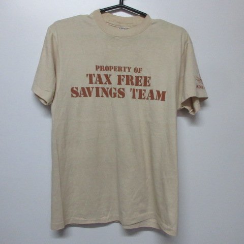 80s アメリカ製　Tシャツ　M 茶　TAX FREE　ヘインズ ヴィンテージ　80年代　アメリカ古着　sy2355_画像2