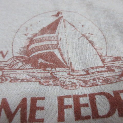 80s アメリカ製　Tシャツ　M 茶　TAX FREE　ヘインズ ヴィンテージ　80年代　アメリカ古着　sy2355_画像7