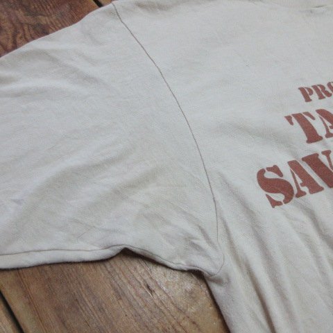 80s アメリカ製　Tシャツ　M 茶　TAX FREE　ヘインズ ヴィンテージ　80年代　アメリカ古着　sy2355_画像6