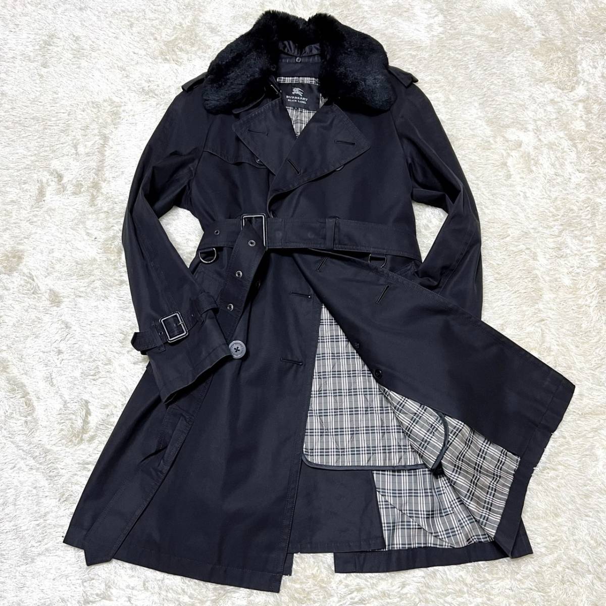 BURBERRY LONDON バーバリー ファーライナー付きトレンチコート