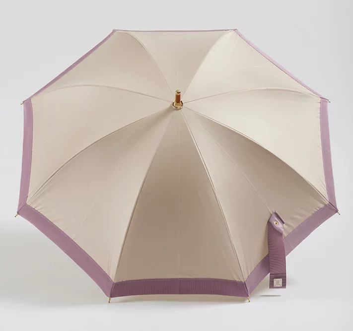 超美品 新品 ベージュ×ラベンダー 傘 雨傘 日傘 晴雨兼用 アシーナ