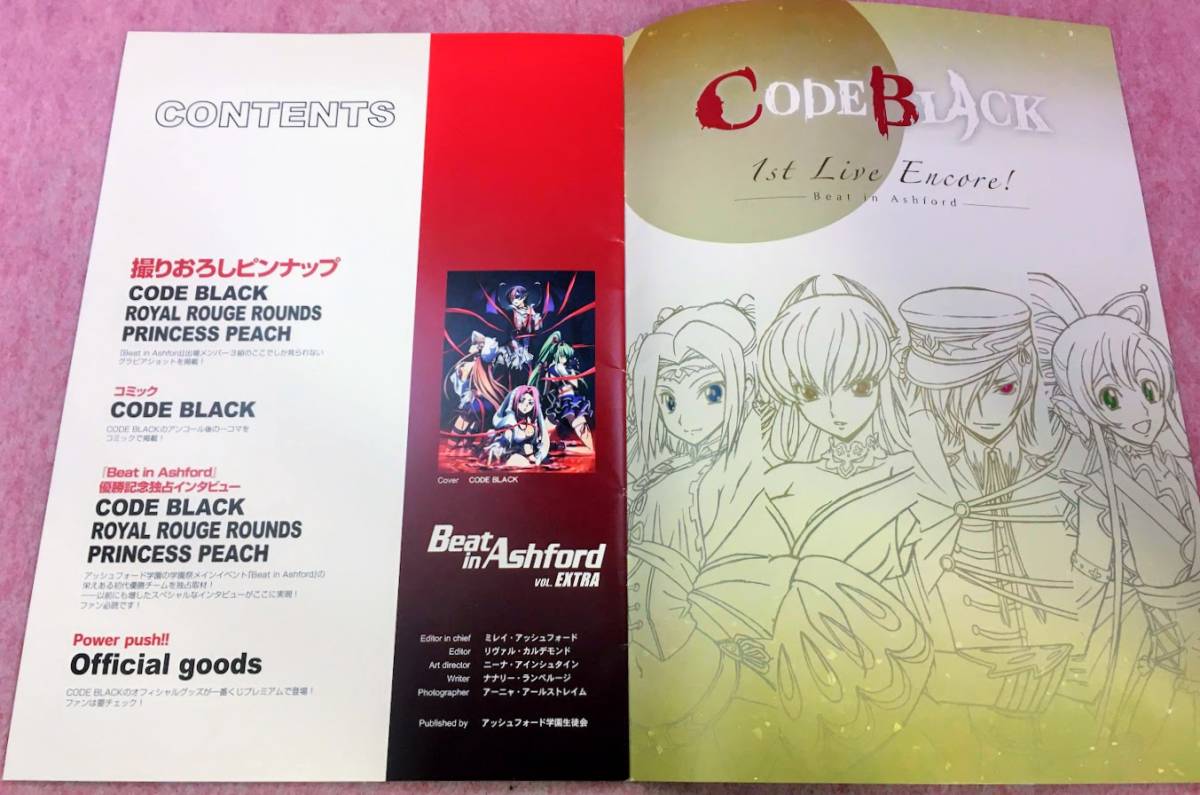 送350円～ 稀少品! コードギアス 反逆のルルーシュR2「CODEBLACK in ASHFORD コレクション パンフレット」　CLAMP アニメ グッズ 本 冊子_画像2