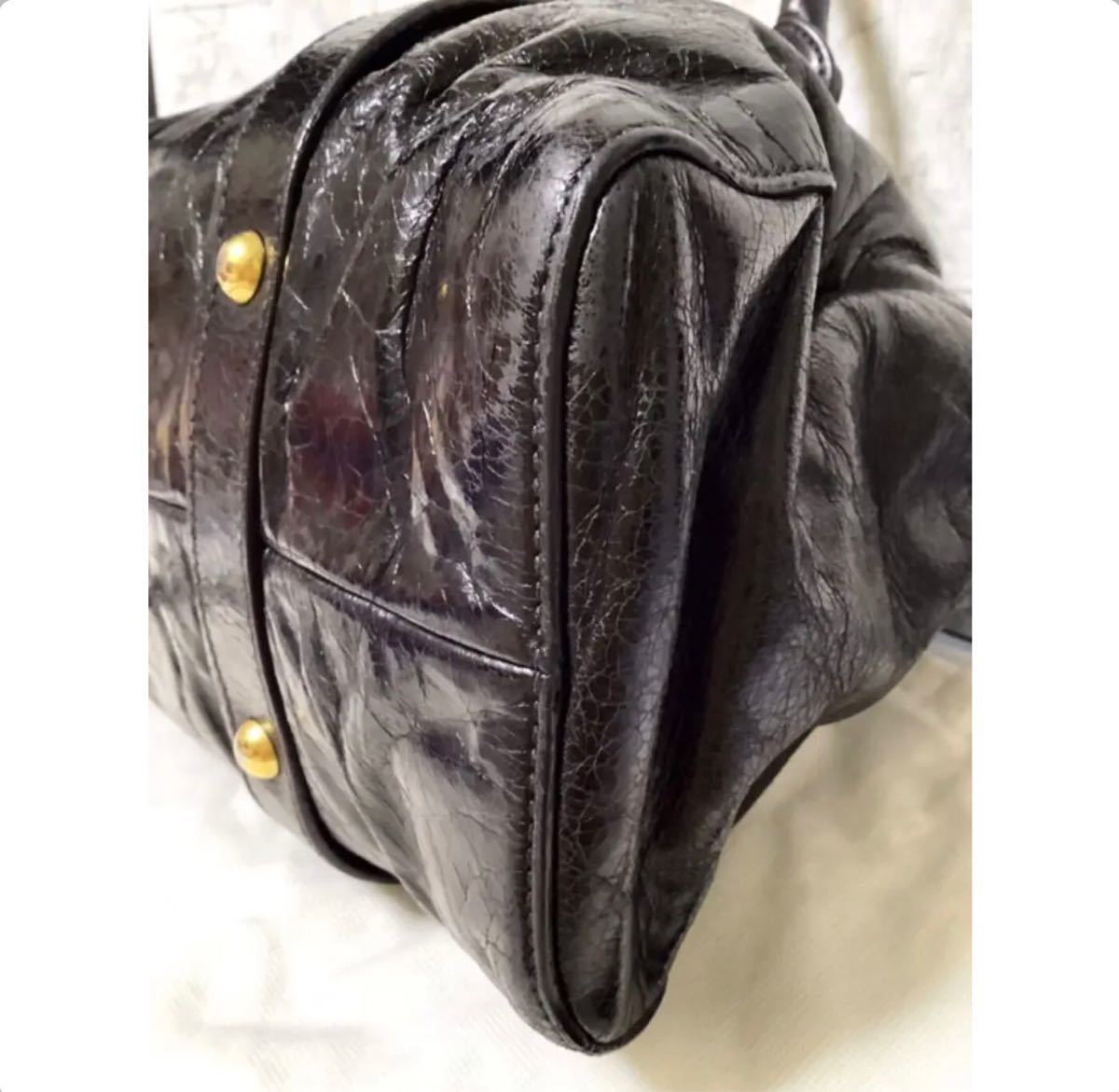 ☆正規品 超美品☆ miu miu 2wayショルダーバッグ マトラッセ 黒レザー おしゃれ 8