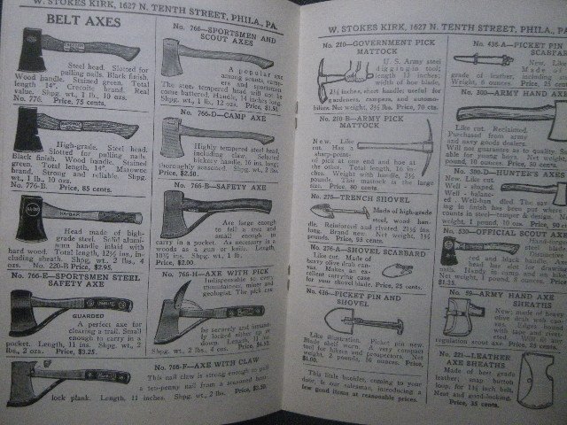 1920年代 W. Stokes Kirk アメリカ・カタログ 洋書 銃 ライフル/カトラリー 刃物 ナイフ 斧/スポーツ 運動用品/ミリタリー 軍服 装身具 - デザイン 1920年代 W. Stokes Kirk アメリカ・カタログ 洋書 銃 ライフル/カトラリー 刃物 ナイフ 斧/スポーツ 運動用品/ミリタリー 軍服 装身具 - デザイン
