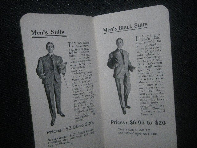 1903 year Grafton 50 anniversary men's gentleman clothes catalog Grafton & Co. High Grade Clothing 1853-1903 child fashion /.. person clothing 