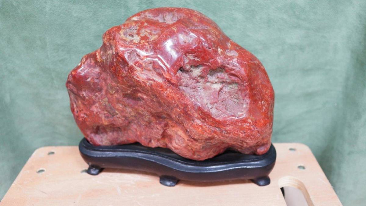 4 鑑賞石 赤玉石 赤石 赤玉錦紅石 錦石 飾石 天然石 水石 原石 盆石 自然石 怪石 盆栽石 盆栽 花石 コレクター買取品 7