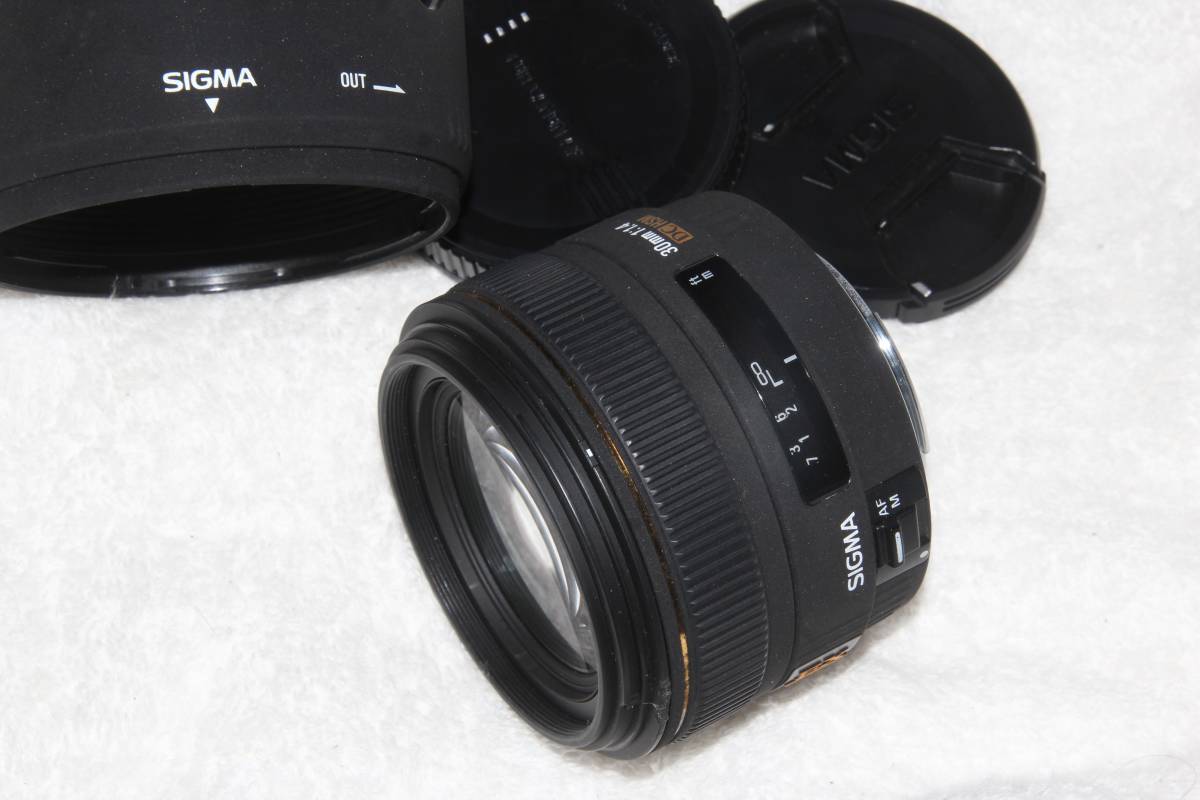 シグマ SIGMA AF 30mm F1.4 EX DC HSM キヤノン CANON 用 フード付 美