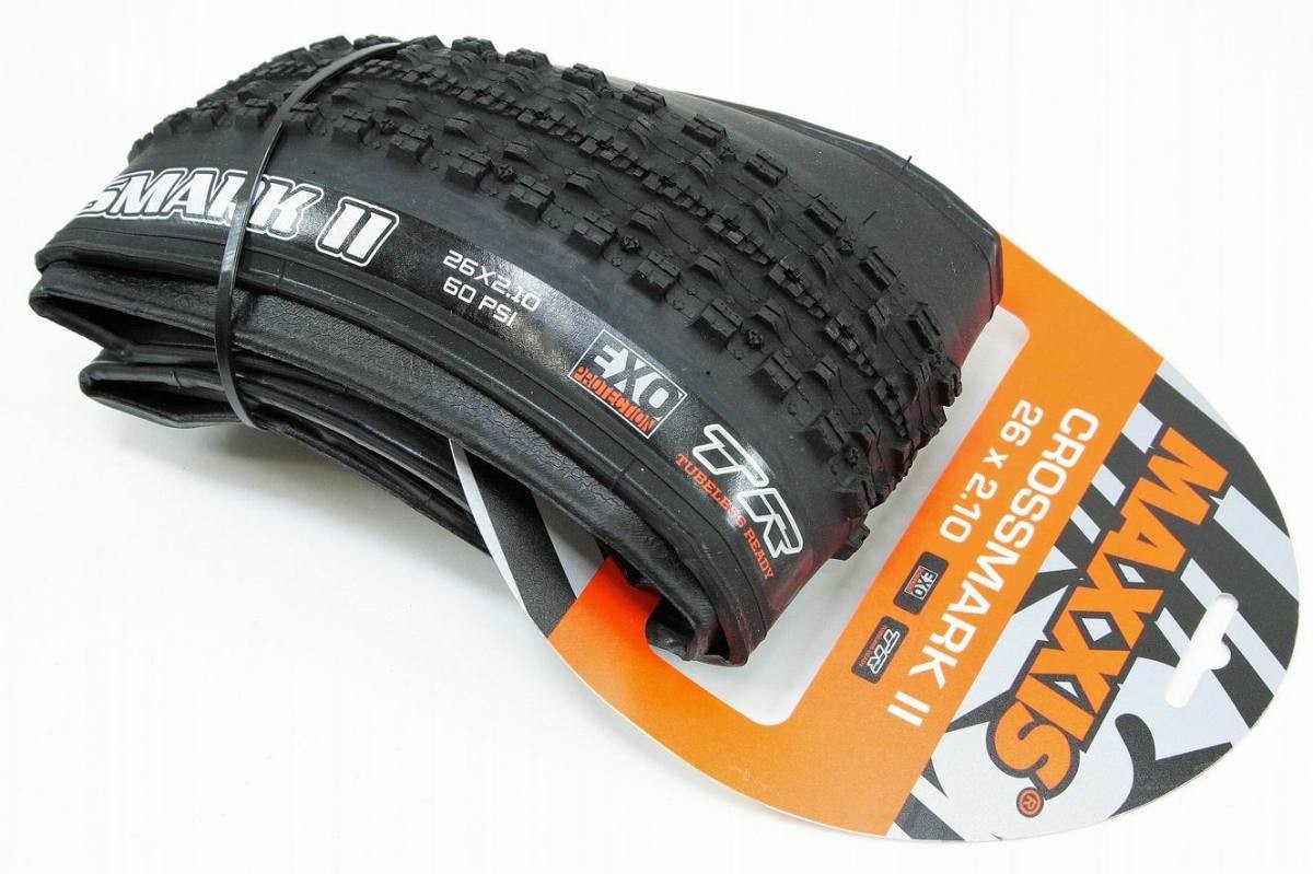 【即納】【折畳み可能】マキシス　MAXXIS　MTB　軽量タイヤ 635g CROSSMARK II TR　EXO 26X2.1 TUBELESS READY チューブレスレディ_画像1