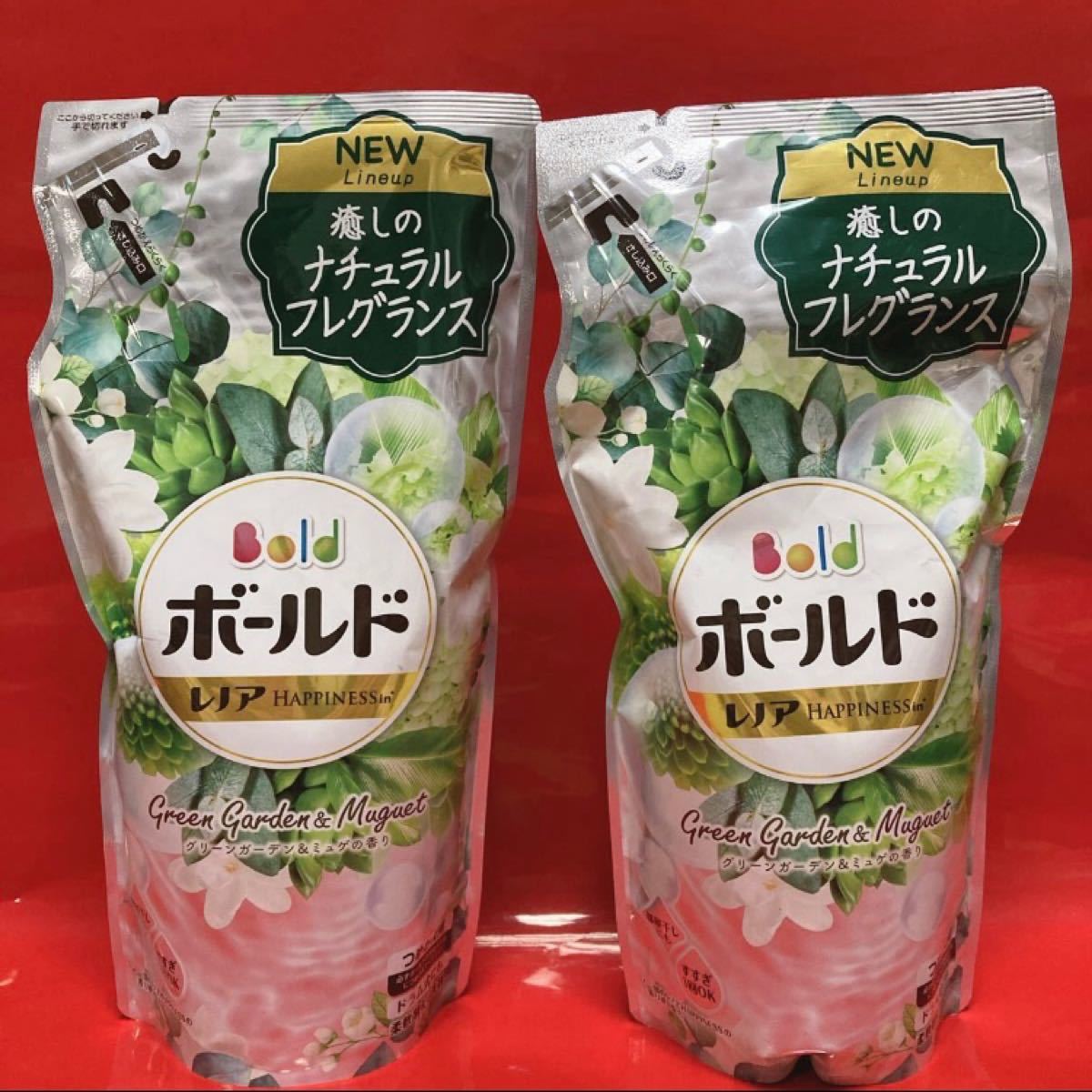 ボールドジェル 柔軟剤入り洗剤　グリーンガーデン＆ミュゲの香り つめかえ用 600g 2袋セット