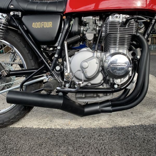 旧CB400F ショート管 ブラック マフラー 【NEW】国内生産 lp2m