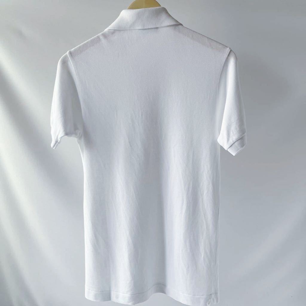 《美品》ラコステ LACOSTE ポロシャツ 2 ホワイト L1212 鹿の子 半袖 シャツ 白_画像4