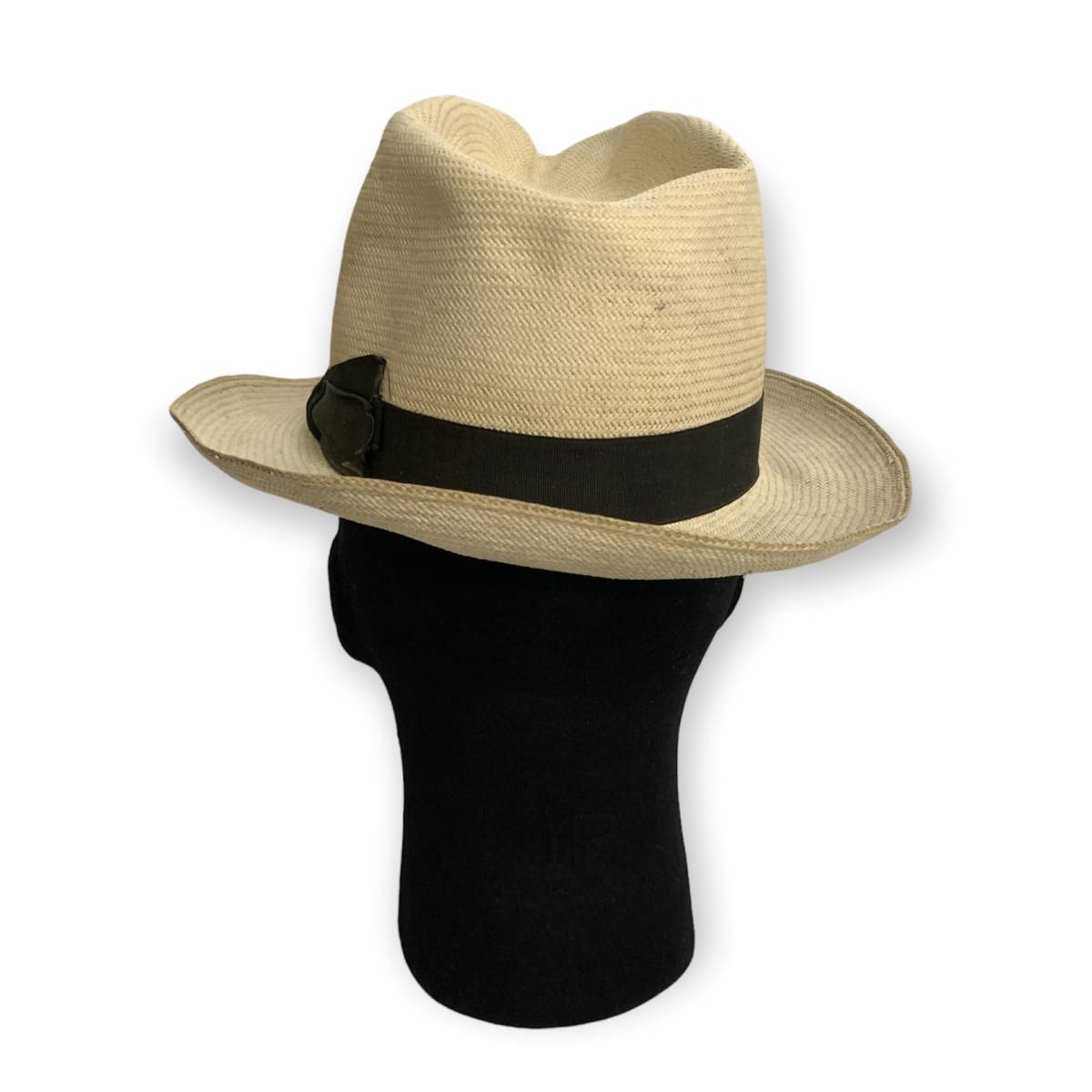 ヴィンテージ vintage 昭和レトロ panama hat メンズ パナマハットパナマ帽 麦わら帽子 ストローハット 55cm【送料一律/同梱可能】
