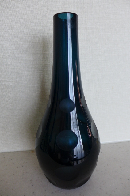 即決 魅惑的なカラー Friedrich Kristall 花瓶 ’60 アンティーク オブジェ 検）ローゼンタール ムラノガラス_画像1